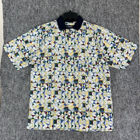 John Henry Shirt Mens Extra‎ Large Linen Button-up Resort Golf Clubhouse Links - Picture 1 of 7